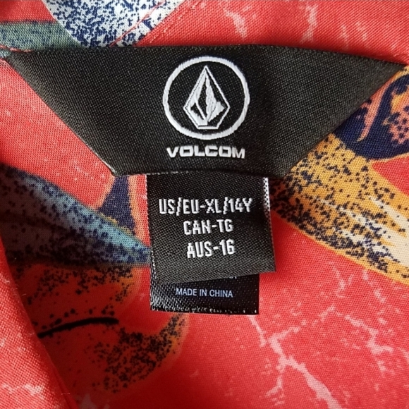 Volcom Hawaiian Verano Dress Shirt XLarge/14 Youth - Picture 4 of 7